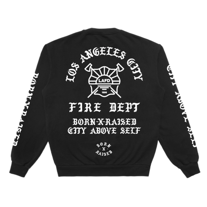 BORN X RAISED + LAFD City Above Self Crewneck (Black)