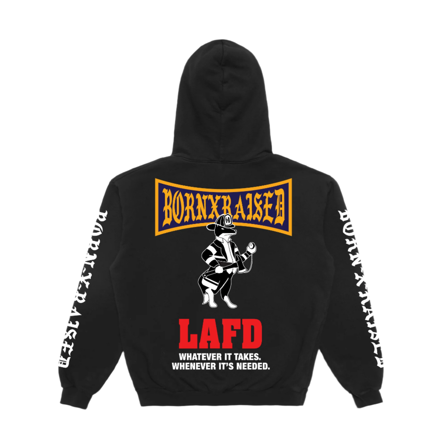 BORN X RAISED + LAFD Snooty Hoodie (Black)